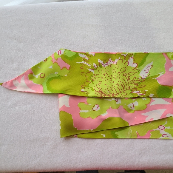 Scarves 70s True Vintage Silk/Rayon Three (3) Long 45-60 inches long see flaw - Picture 5 of 8